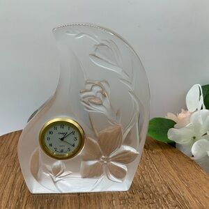 Cristal d'Arques France Genuine Lead Floral Vintage Quartz Clock